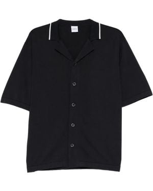 Aspesi Camp-Collar Knitted Shirt - Black