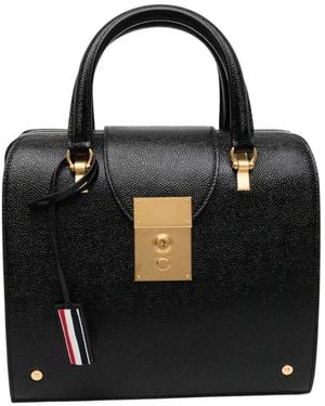 Thom Browne テクスチャード ハンドバッグ - ブラック