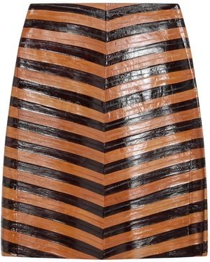 Fendi Gestreifter Minirock - Braun