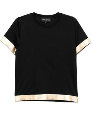 Cynthia Rowley Camiseta con dobladillo brillante - Negro
