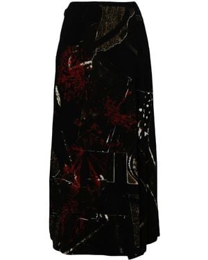 Y's Yohji Yamamoto グラフィック クロップドパンツ - ブラック