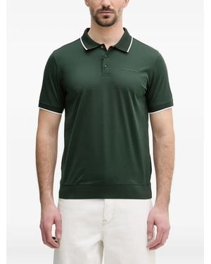 KARL LAGERFELD Logo-Print Tipped Polo Shirt - Green