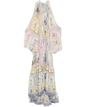 CAMILLA Floral-Print Tiered Midi Dress - White