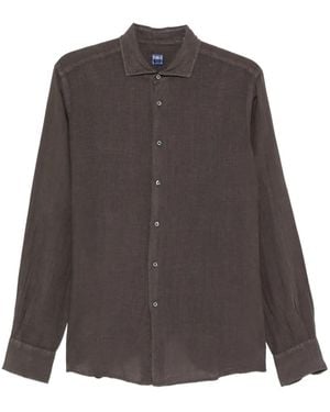 Fedeli Nick Slub-Texture Shirt - Brown