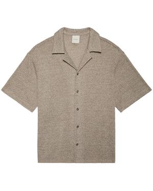 Calvin Klein Waffle-Knit Short-Sleeve Shirt - Grey
