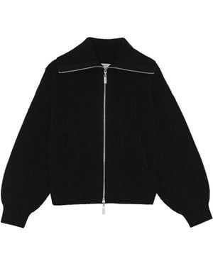 Remain Ribbed Zip-Front Cardigan - Black