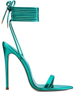 Femme LA 120Mm London Lace-Up Sandals - Green