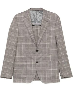 Corneliani Check-Pattern Single-Breasted Jacket - Gray