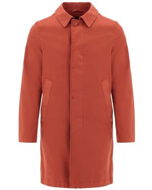 Herno Concealed-Front Coat - Red