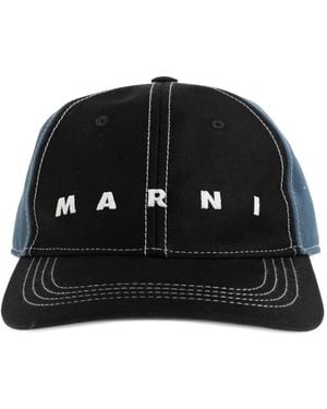 Marni Cappello Da Baseball Bicolore - Nero
