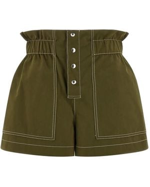 Marni Contrast-Stitching Shorts - Green