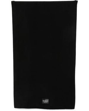 Guess Logo-Patch Knitted Scarf - Black