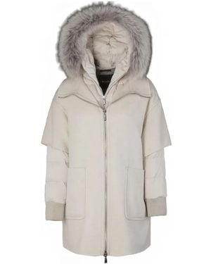Moorer Fabula-Y Faux-Fur Hooded Coat - Gray