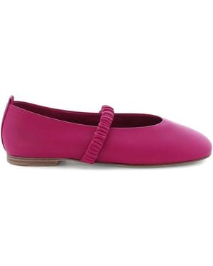 Kennel & Schmenger Ruched Strap Ballet Flats - Purple