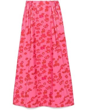 BERNADETTE Falda Larga Con Estampado Ella Cosmos - Rosa