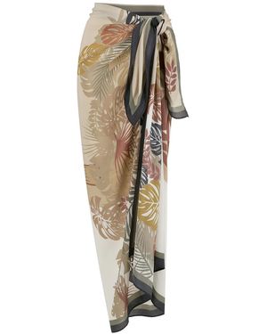 Amir Slama Palm Leaf Print Pareo - Multicolor
