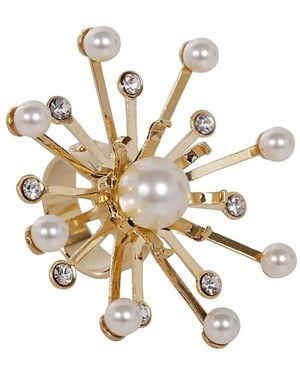 Helene Zubeldia Starburst Ring mit Perlenverzierung - Weiß