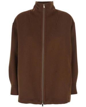 Max Mara Pocket Zip-Fastening Jacket - Brown
