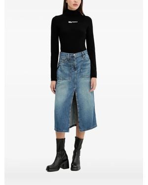Karl Lagerfeld Logo-Embroidered Turtleneck Sweater - Blue