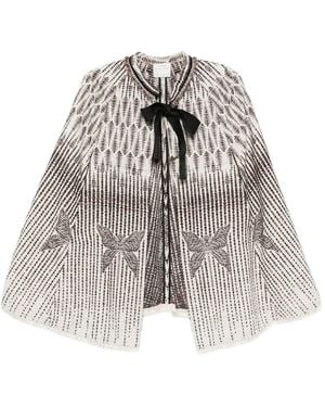 forte_forte Geometric-Pattern Bow Jacket - White