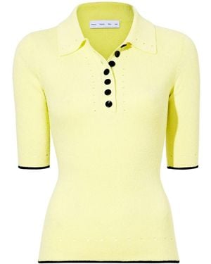 Proenza Schouler Spencer リブニット ポロシャツ - イエロー