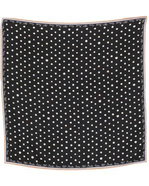 Fendi Fular De Seda Con Estampado Falena Dots - Negro