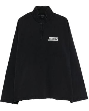 Balenciaga Sweat Zippé À Effet Usé - Noir
