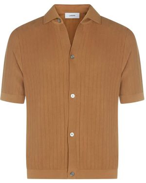 Lardini Ribbed Buttoned Shirt - Brown