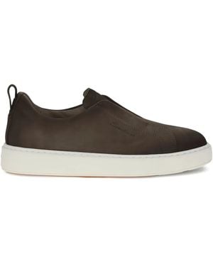 Santoni Slip-On-Sneakers aus Leder - Braun
