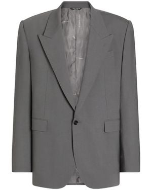 Dolce & Gabbana Palermo Single-Breasted Wool Jacket - Gray