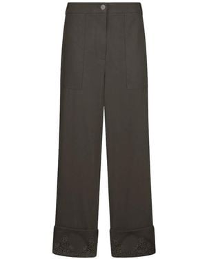 Liu Jo Pants With Macramé Detail - Green