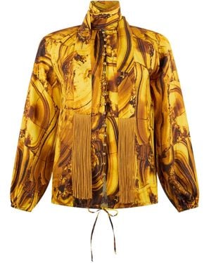 Roberto Cavalli Scarf-Detail Blouse - Yellow