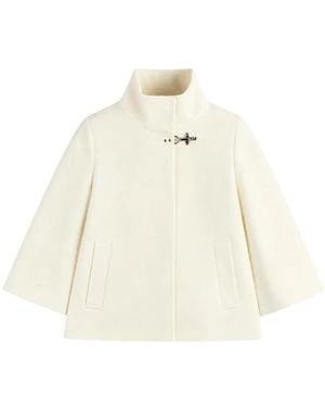 Fay Lobster-Claw Fastening Funnel-Neck Jacket - White