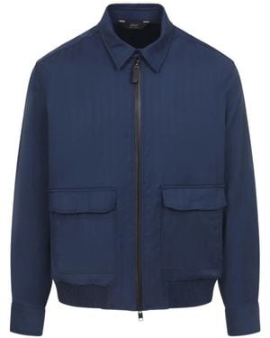 Brioni Zip-Up Shirt Jacket - Blue