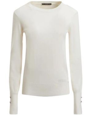 Guess Button-Details Top - White