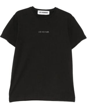 Les Hommes T-Shirt En Coton À Détail De Logo - Noir