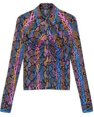 Versace Python-print shirt - Azul
