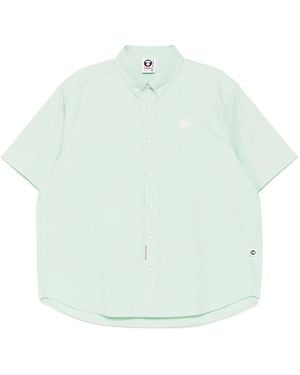 Aape By A Bathing Ape Aapenow Moonface-Logo Shirt - Blue