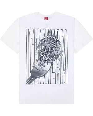 ICECREAM Pasta T-Shirt Met Korte Mouwen - Wit