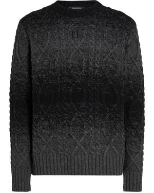 Karl Lagerfeld ケーブルニット セーター - ブラック