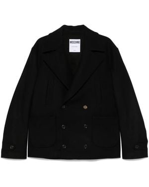 Moschino Double-Breasted Peacoat - Black