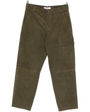 Ba&sh Leather Trousers - Green