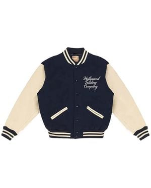 HTC University Logo-Embroidered Varsity Jacket - Blue