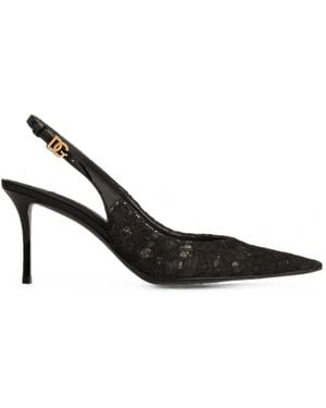 Dolce & Gabbana Lace Slingback Pumps - Black