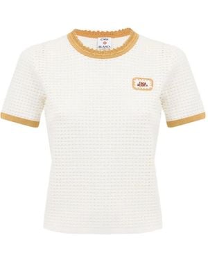 CASABLANCA Lace-Stitch T-Shirt - White