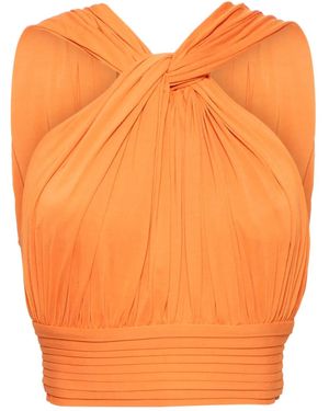 Hervé L. Leroux Cut In Multiway Cropped-Top - Orange