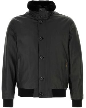 Moorer Cleros Leder-Bomberjacke - Schwarz