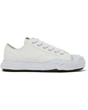 Maison Mihara Yasuhiro Lace-Up Distressed Trainers - White