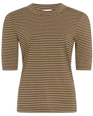 Rosetta Getty Striped Short-Sleeve T-Shirt - Brown