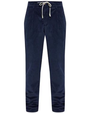 Eleventy Pleated Corduroy Trousers - Blue